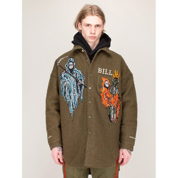Readymade Other - READYMADE Bill Embroidered Shirt Jacket In Green